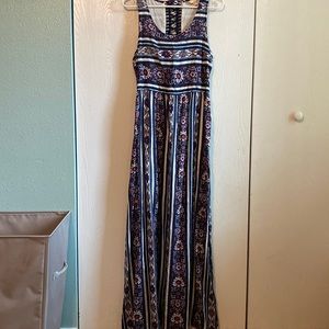 Skies are blue boho maxi dress